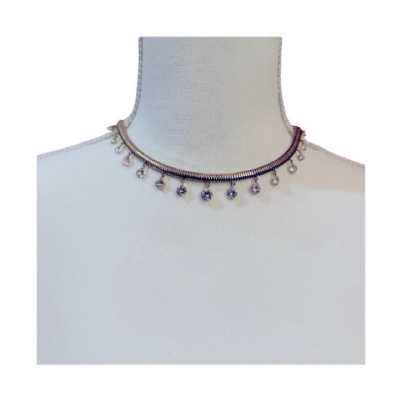 Anthropologie Seraphina Snake Chain Floating Crystal Dangle Rhinestone Gold NWT - Picture 5 of 6